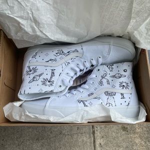 NIB Men’s VANS Sk8-Hi Tapered Unidentified U-Paint White Sz 12
